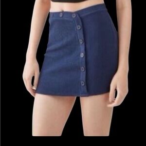 Urban Outfitters Ribbed Button-Front Mini Skirt
